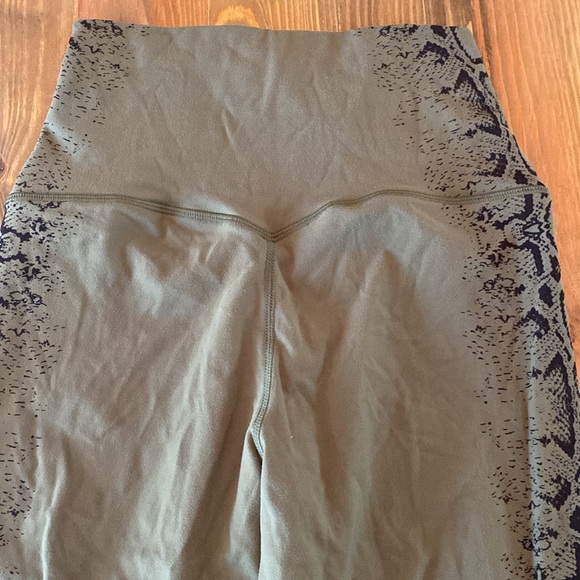 Curves N Combatboots Olive Green Snakeprint Leggings - Picture 6 of 8